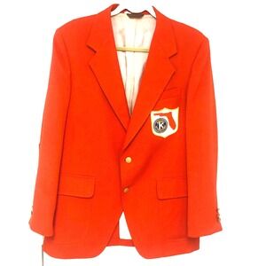Vintage Florida Kiwanis Blazer Sport Coat‎ Men 41R Single Breast Brass Buttons